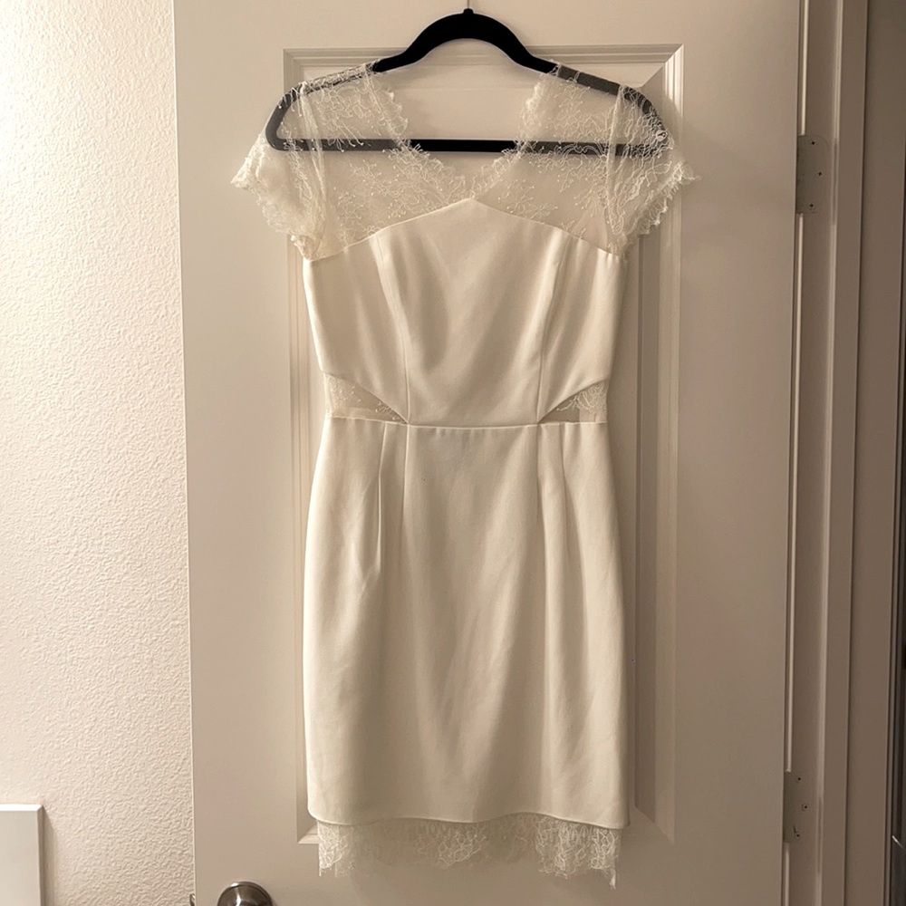BCBGMaxAzria White Lace Dress Size 4